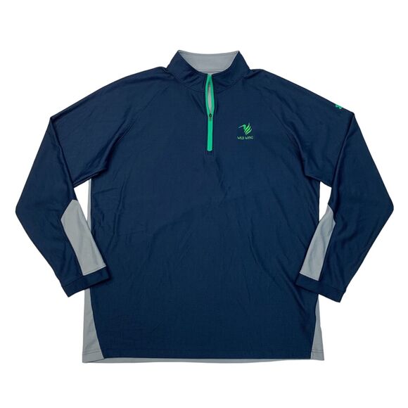 Under Armour Sweatshirt 2XL Navy Quarter Zip Loose Mock Neck Pullover Golf - Picture 1 of 12
